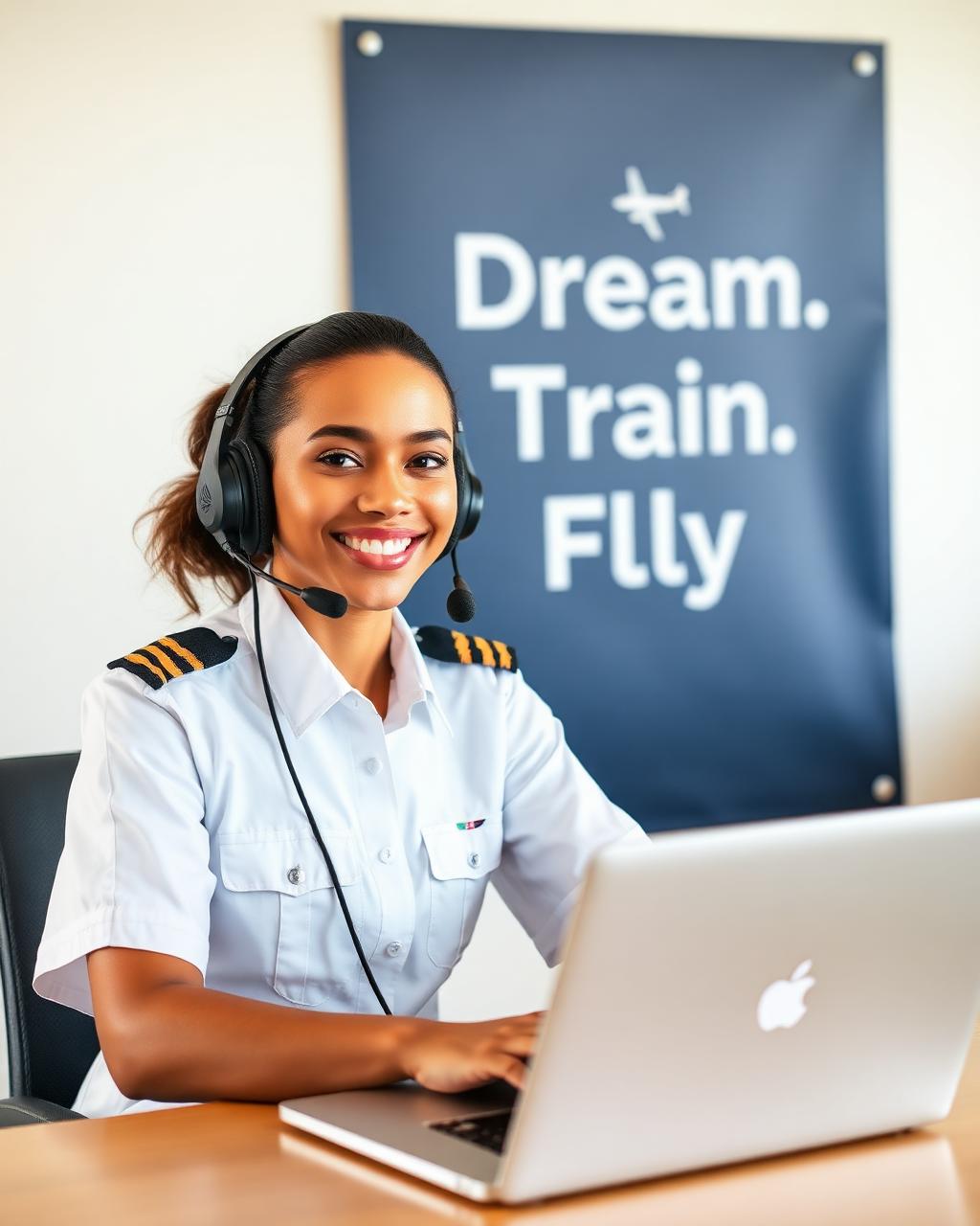 Pilot with headset ready to assist